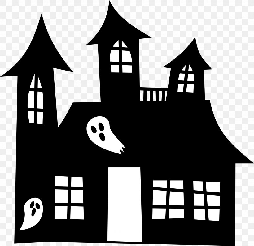 Haunted House Clip Art, PNG, 2400x2329px, Haunted House, Area, Artwork, Black, Black And White Download Free