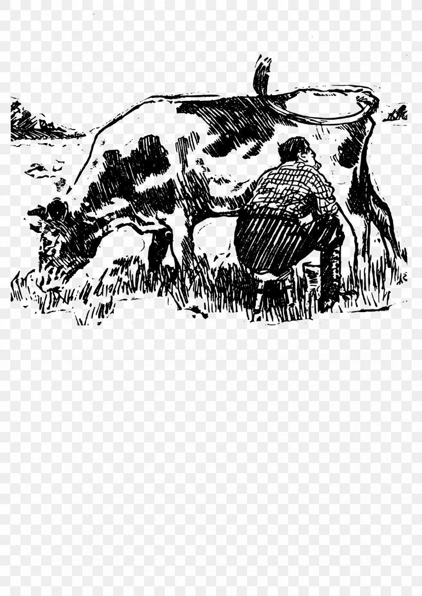 Milk Cattle, PNG, 1697x2400px, Milk, Art, Black, Black And White, Cattle Download Free