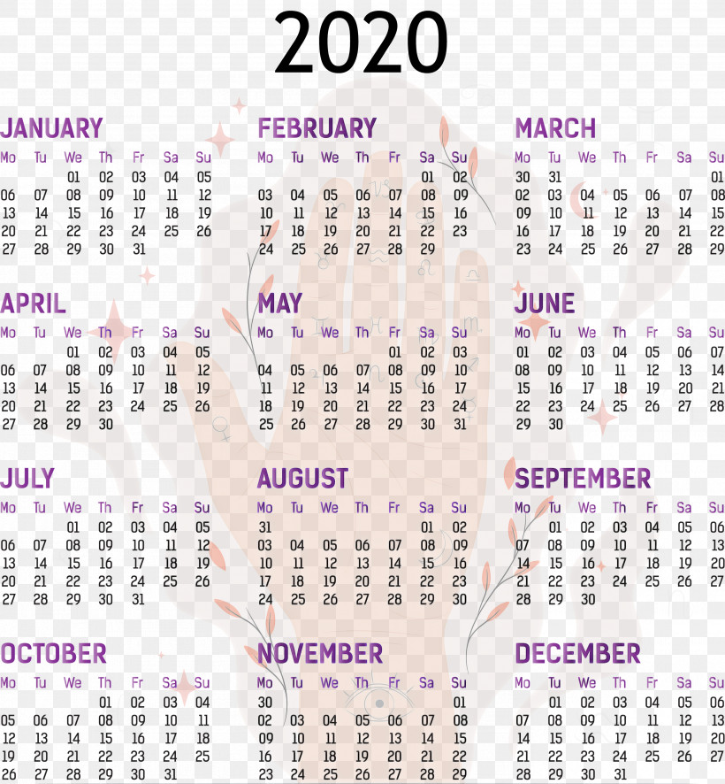 2020 Yearly Calendar Printable 2020 Yearly Calendar Template Full Year Calendar 2020, PNG, 2776x3000px, 2020 Yearly Calendar, Broadcast Calendar, Calendar Date, Calendar System, Calendar Year Download Free
