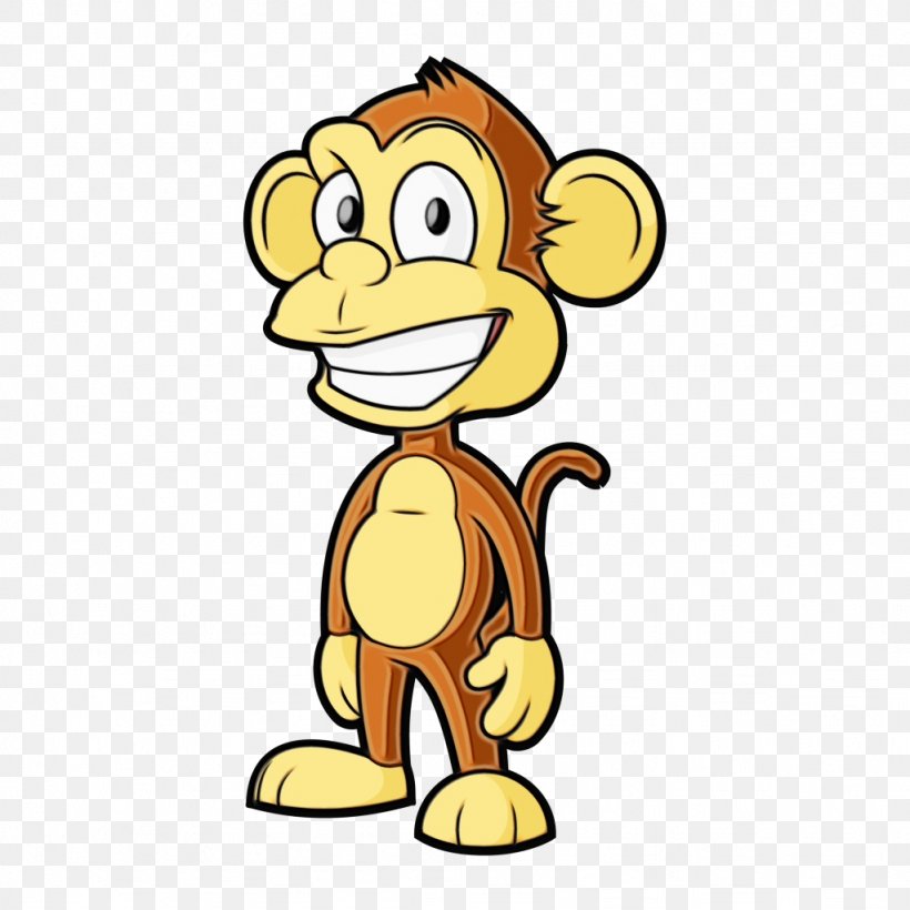 Monkey Cartoon, PNG, 1024x1024px, Watercolor, Animation, Cartoon, Character, Curious George Download Free