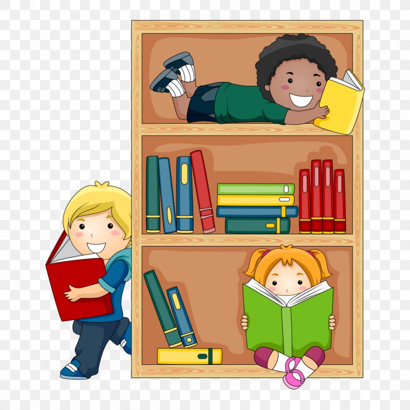 Public Library Child Reading Clip Art, PNG, 1000x1000px, Library, Area, Art, Book, Cartoon Download Free