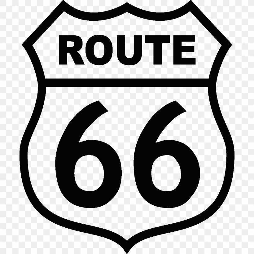 U.S. Route 66 In California Santa Monica Logo, PNG, 1200x1200px, Us Route 66, Area, Black, Black And White, Brand Download Free