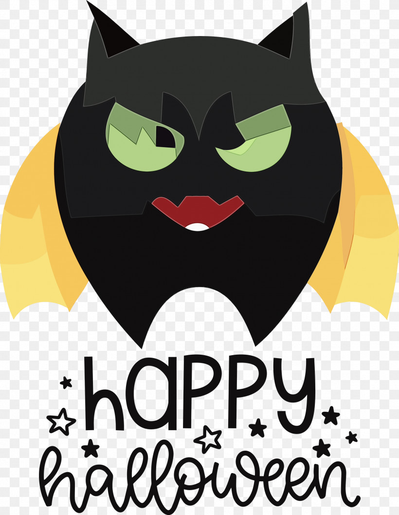 Cat Whiskers Black Cat Snout Domestic Short-haired Cat, PNG, 2327x3000px, Happy Halloween, Black Cat, Cartoon, Cat, Character Download Free