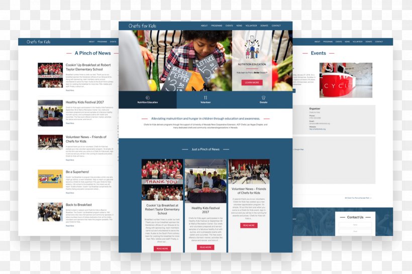 Chefs For Kids Mockup University Of Nevada, Reno Web Page Online Advertising, PNG, 1632x1088px, Mockup, Advertising, Brand, Chef, Display Advertising Download Free