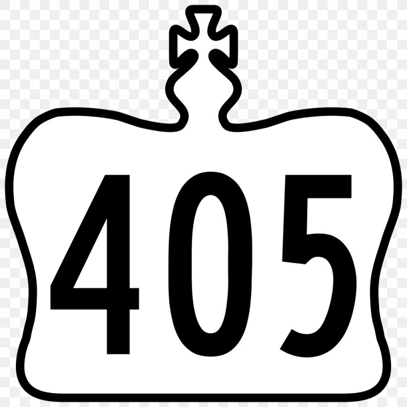 Highways In Ontario Ontario Highway 405 Clip Art, PNG, 1024x1024px, Highways In Ontario, Area, Black And White, Brand, Computer Graphics Download Free