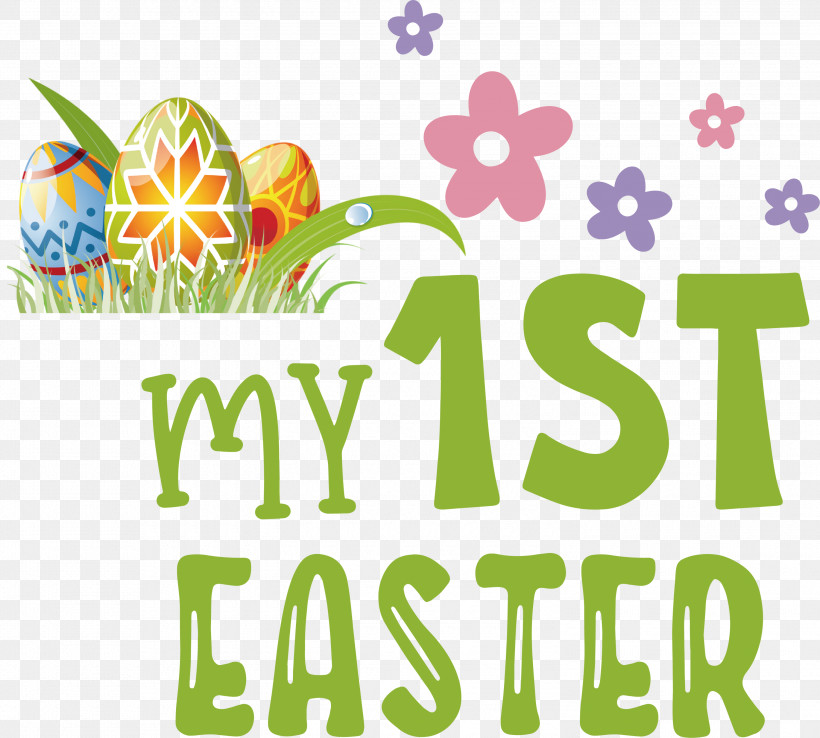 Happy Easter Day My 1st Easter, PNG, 3000x2700px, Happy Easter Day, Floral Design, Fruit, Geometry, Green Download Free