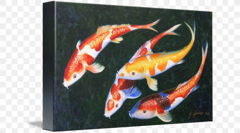 Koi Oil Painting, PNG, 650x456px, Koi, Abstract Art, Art, Canvas, Fish Download Free