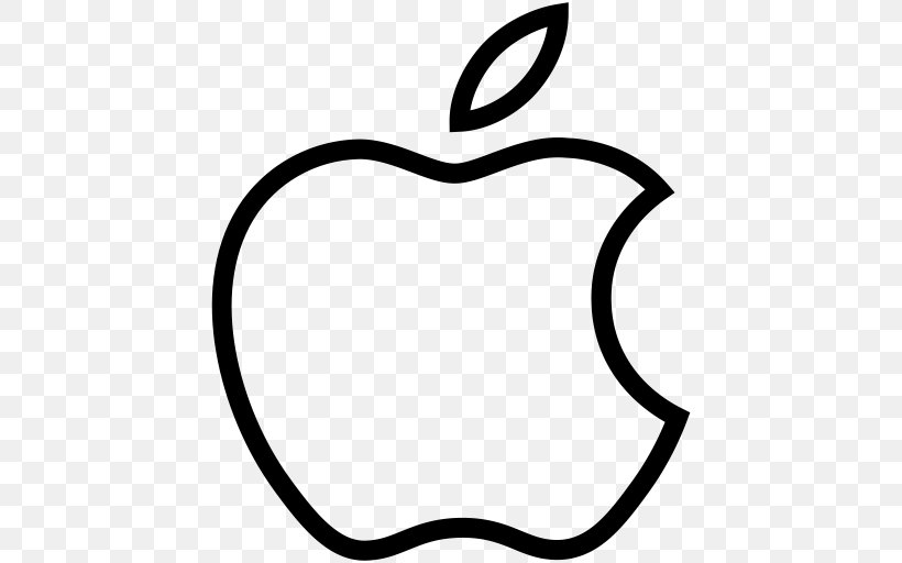 Apple, PNG, 512x512px, Apple, Area, Artwork, Black, Black And White Download Free