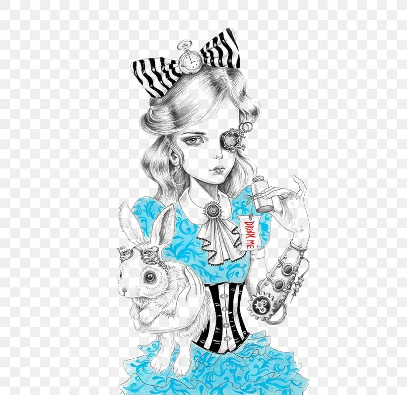 Alice White Rabbit Drawing Steampunk Cheshire Cat, PNG, 564x797px, Alice, Alice In Wonderland, Art, Arts, Artwork Download Free