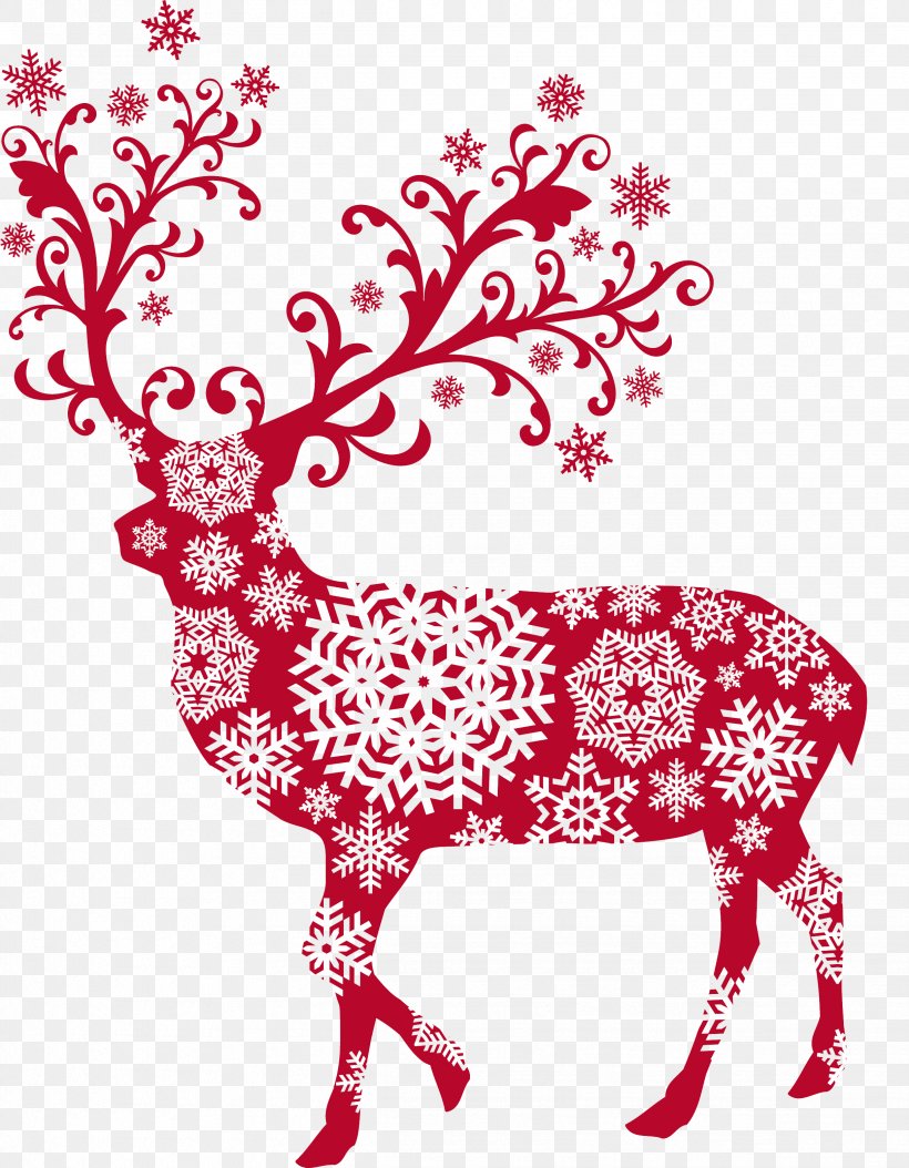 Reindeer Christmas Illustration, PNG, 2433x3128px, Rudolph, Area, Art, Black And White, Christmas Download Free