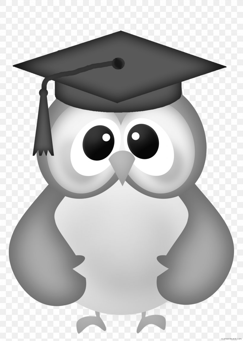 Owl Clip Art Graduation Ceremony Openclipart Graduate University, PNG, 1500x2100px, Owl, Beak, Bird, Bird Of Prey, Black And White Download Free