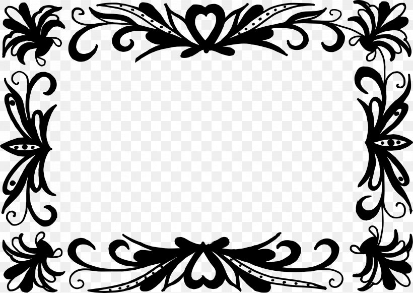 Black And White Art Baroque Picture Frames, PNG, 3313x2348px, Black And White, Art, Baroque, Black, Branch Download Free