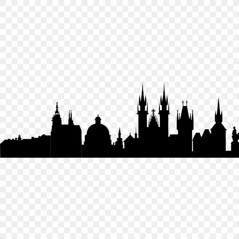 Prague Silhouette Clip Art, PNG, 2400x2400px, Prague, Art, Black And White, Czech Republic, Free Content Download Free