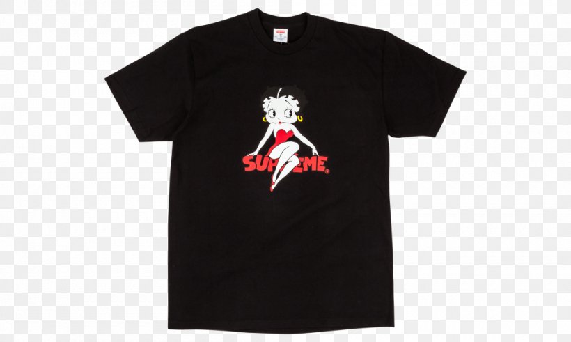 T-shirt Supreme Betty Boop Sleeve, PNG, 1000x600px, Tshirt, Active Shirt, Betty Boop, Black, Black M Download Free