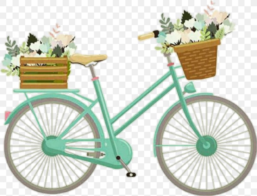 Bicycle Baskets Clip Art Illustration Cycling, PNG, 1024x780px, Bicycle ...