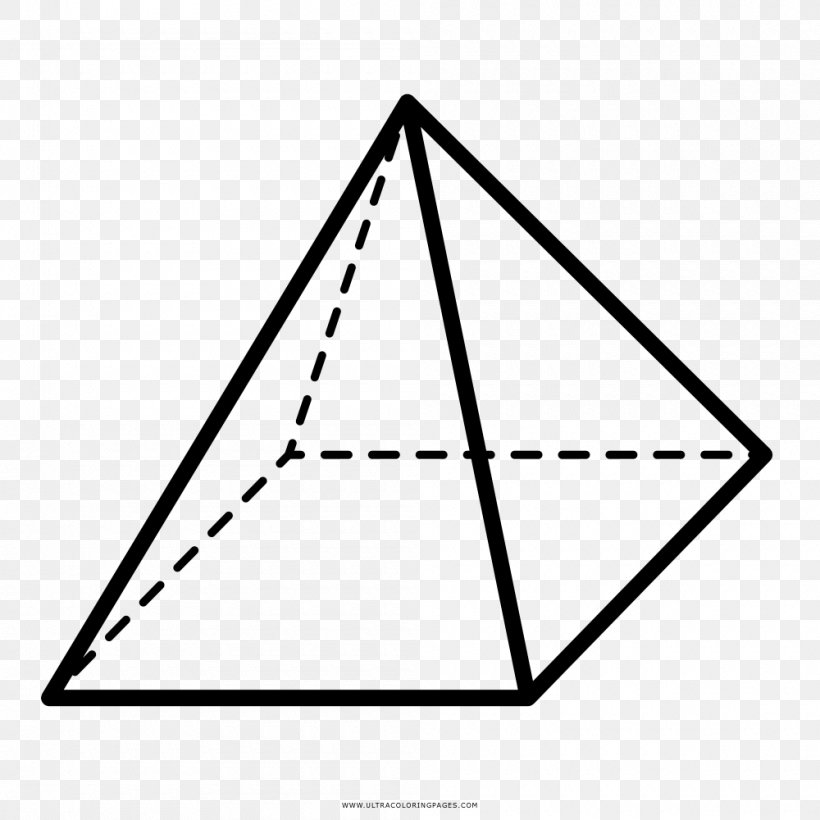 Square Pyramid Geometry Shape Drawing, PNG, 1000x1000px, Pyramid, Area, Base, Black, Black And White Download Free