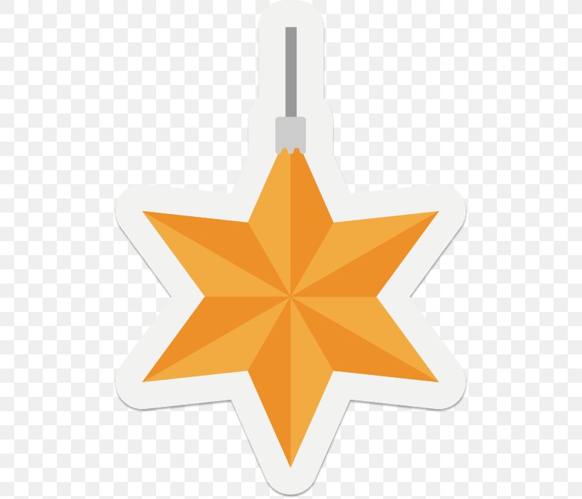 Vector Christmas Star Sticker, PNG, 501x704px, Christmas, Christmas Decoration, Christmas Ornament, Orange, Pattern Download Free