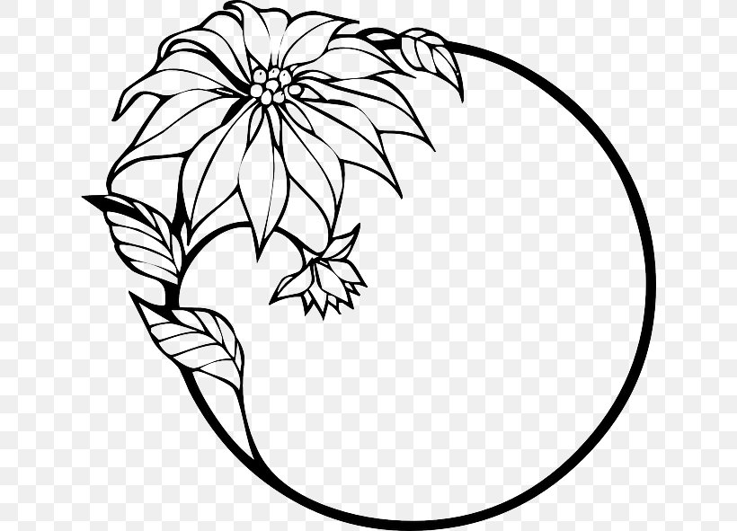Border Flowers Drawing Clip Art, PNG, 640x591px, Flower, Artwork, Black And White, Border Flowers, Branch Download Free