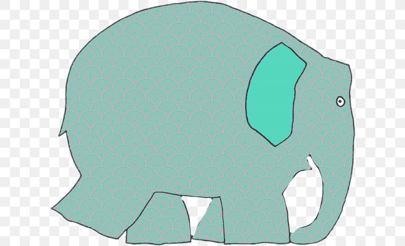 Indian Elephant African Elephant Clip Art Green Turquoise, PNG, 620x500px, Indian Elephant, African Elephant, Aqua, Area, Blue Download Free