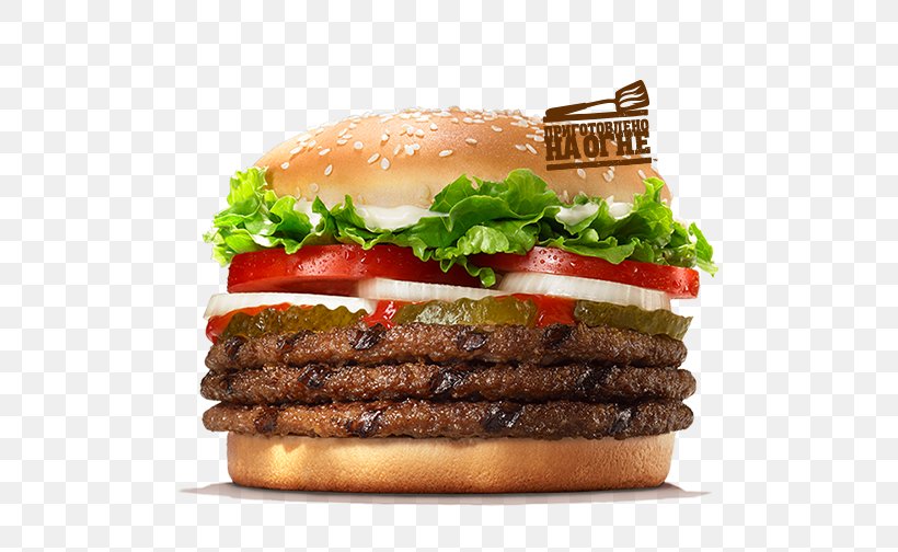 Whopper Hamburger Fast Food Chicken Sandwich Cheeseburger, PNG, 500x504px, Whopper, American Food, Beef, Big Mac, Breakfast Sandwich Download Free
