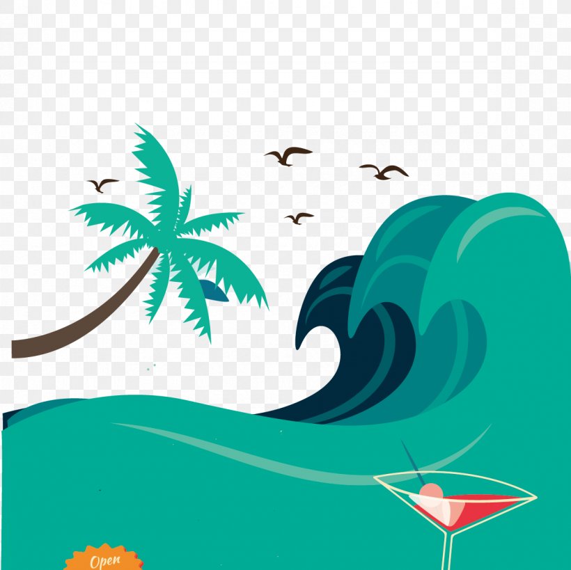 Wind Wave Poster Summer Illustration, PNG, 1181x1181px, Wind Wave, Aqua, Art, Beach, Fish Download Free