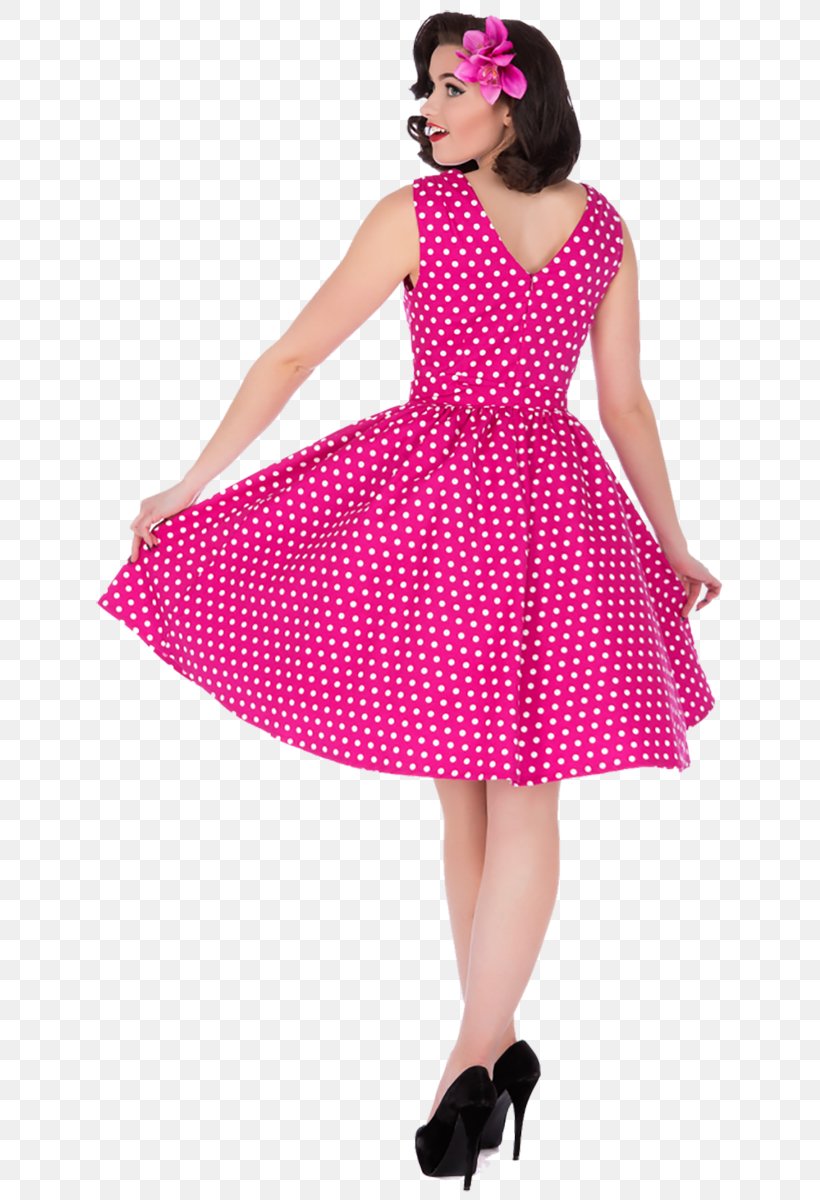 1950s Polka Dot 1970s Rockabilly Dress, PNG, 800x1200px, Polka Dot ...