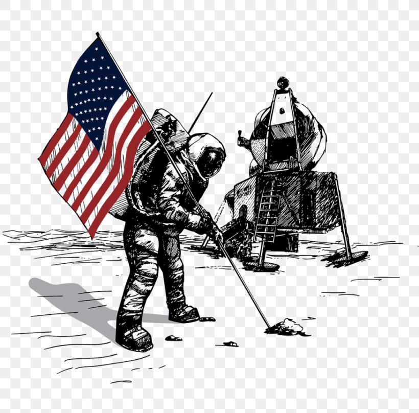 Apollo Program Apollo 11 Moon Landing, PNG, 1024x1010px, Apollo Program, Apollo 11, Astronaut, Black And White, Buzz Aldrin Download Free