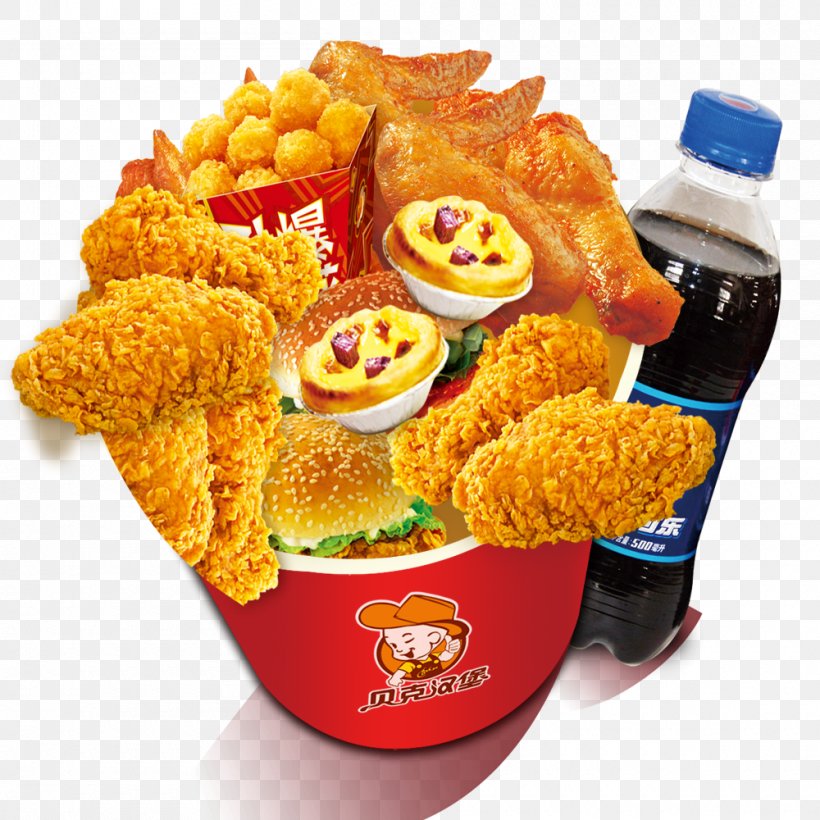 French Fries Hamburger Chicken Nugget Buffalo Wing Fried Chicken, PNG, 1000x1000px, French Fries, American Food, Barbecue, Buffalo Wing, Chicken Download Free