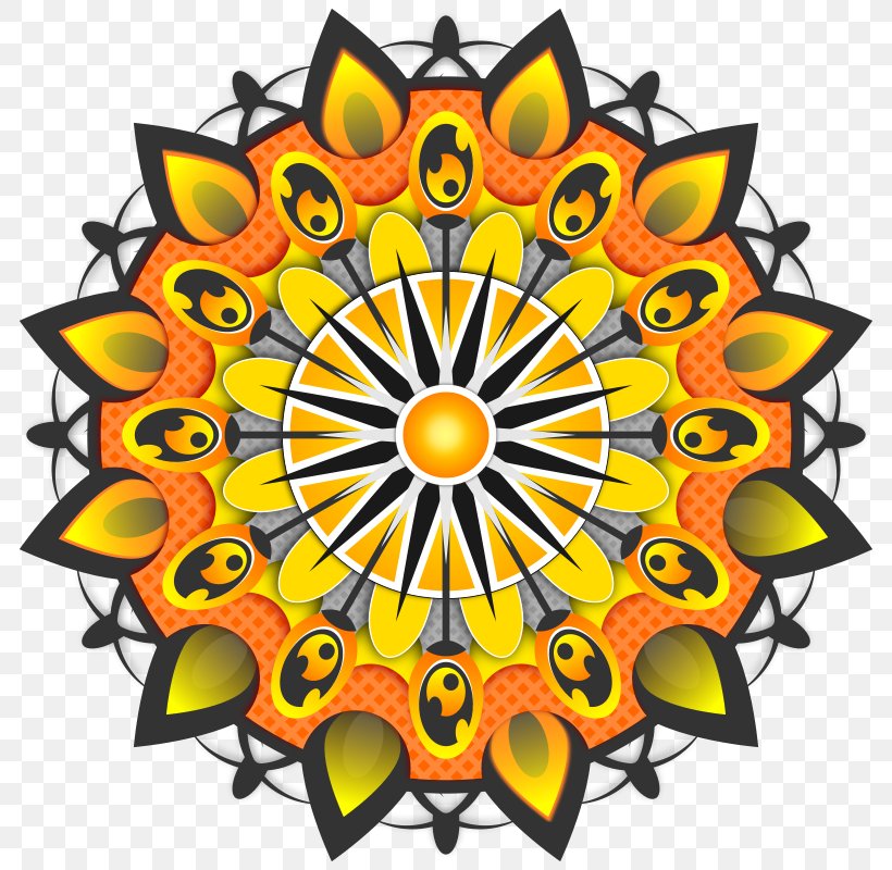 Mandala Yantra Yellow Clip Art, PNG, 800x800px, Watercolor, Cartoon, Flower, Frame, Heart Download Free