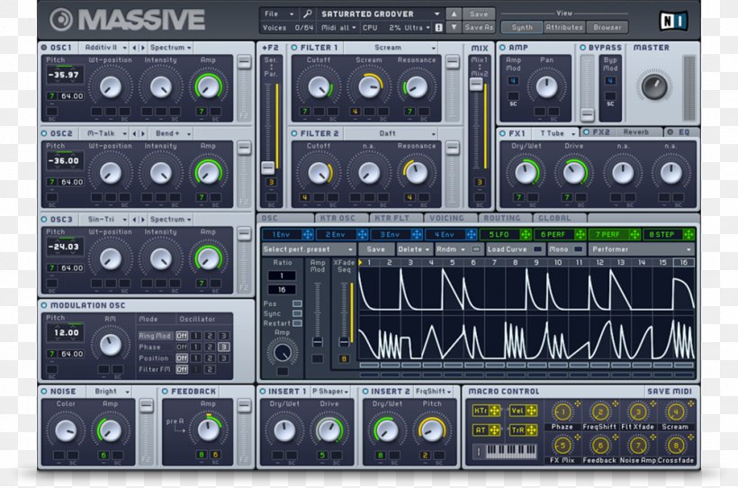 NI Massive Native Instruments Software Synthesizer Sound Synthesizers Musical Instruments, PNG, 998x660px, Watercolor, Cartoon, Flower, Frame, Heart Download Free