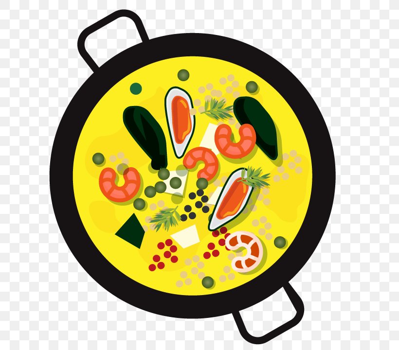 Paella Spanish Cuisine Hot Pot Food, PNG, 720x720px, Paella, Cuisine, Dish, Drawing, Food Download Free