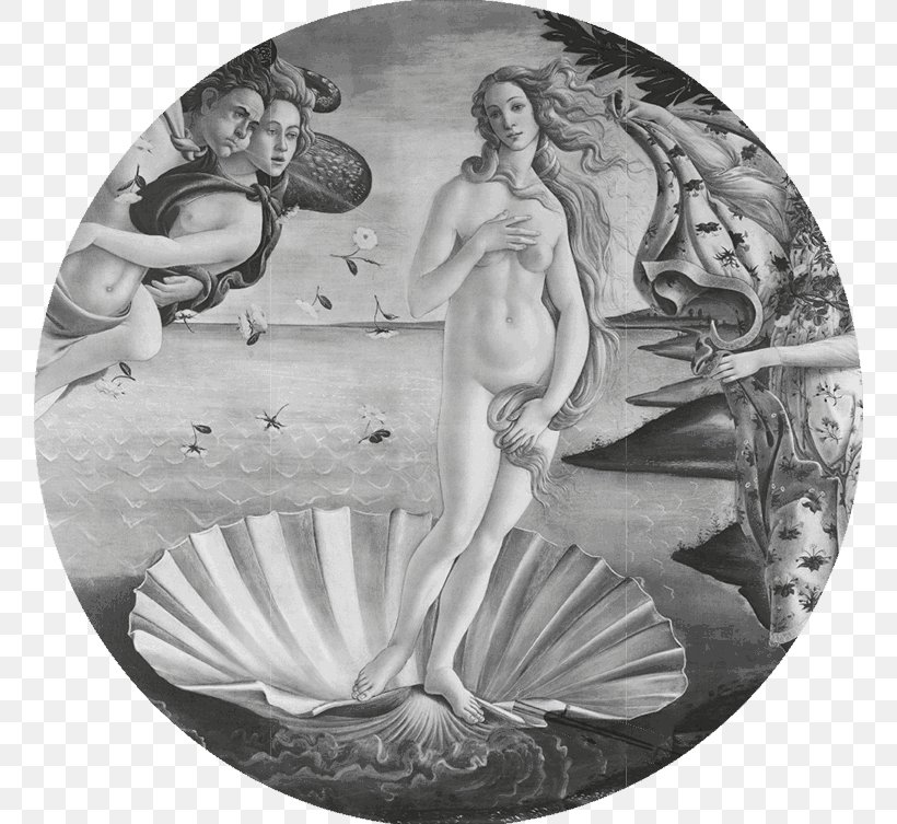 Renaissance The Birth Of Venus Uffizi Gallery Painter Painting, PNG, 758x753px, Renaissance, Art, Artist, Birth Of Venus, Black And White Download Free