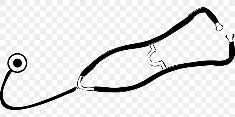 Stethoscope Physician Clip Art, PNG, 1920x960px, Stethoscope, Black And White, Fashion Accessory, Line Art, Medicine Download Free