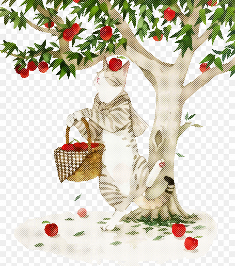Cat Apples, PNG, 2640x3000px, Tree, Apple, Branch, Flower, Fruit Download Free