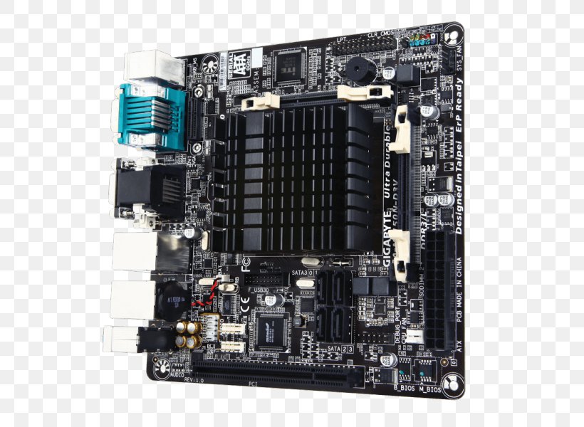 Motherboard Mini-ITX Celeron Gigabyte Technology Intel, PNG, 600x600px, Motherboard, Celeron, Central Processing Unit, Computer Component, Computer Cooling Download Free