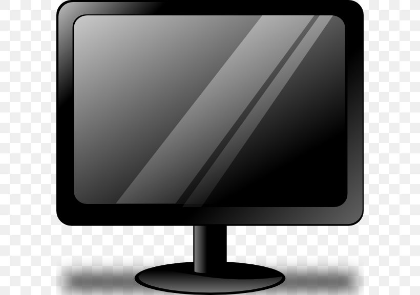 Computer Monitor Liquid-crystal Display Clip Art, PNG, 600x577px, Computer Monitor, Black And White, Computer, Computer Icon, Computer Monitor Accessory Download Free