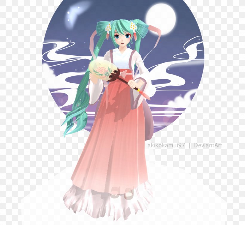 Moon Hatsune Miku Art MikuMikuDance Good Smile Company, PNG, 1024x942px, Watercolor, Cartoon, Flower, Frame, Heart Download Free