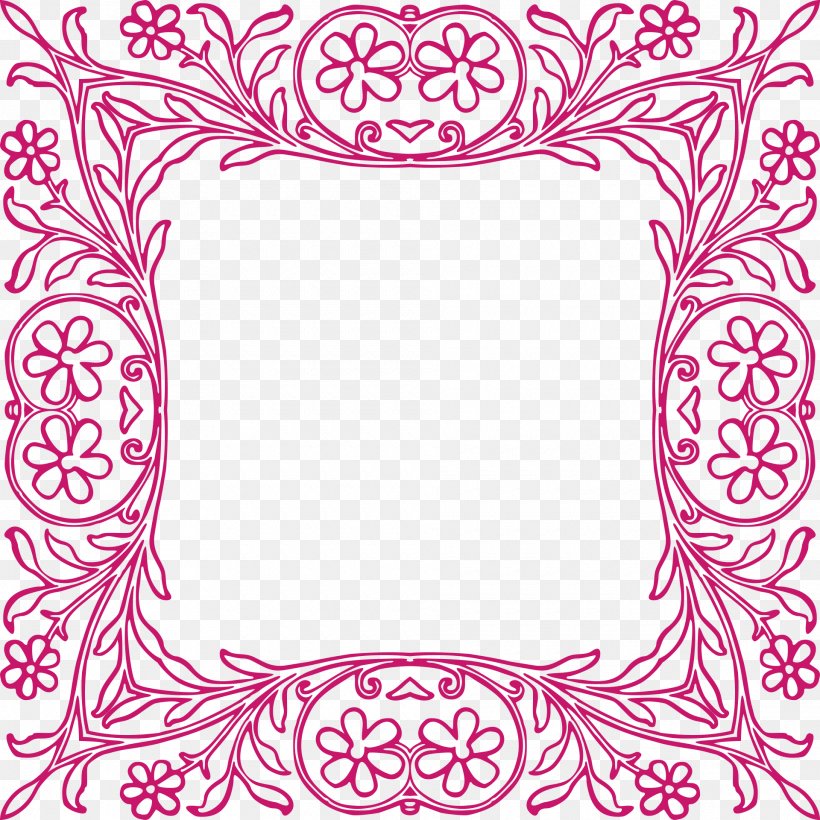 Picture Frame Paper Ornament Clip Art, PNG, 1920x1920px, Flower, Area, Floral Design, Information, Magenta Download Free