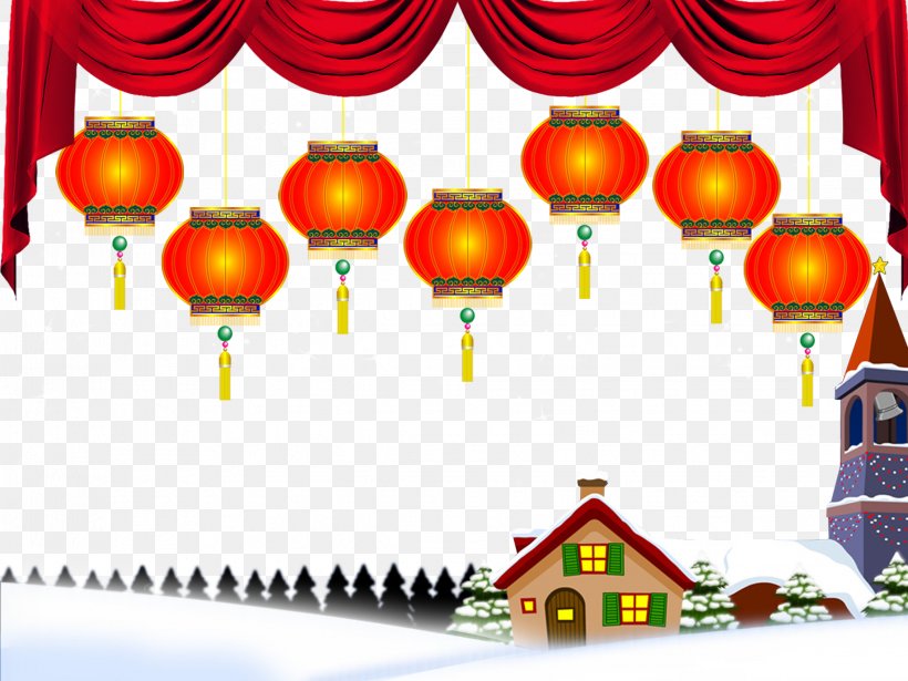 Snow Poster Winter, PNG, 2266x1700px, Lantern, Chinese New Year, Christmas Decoration, Illustration, Lantern Festival Download Free