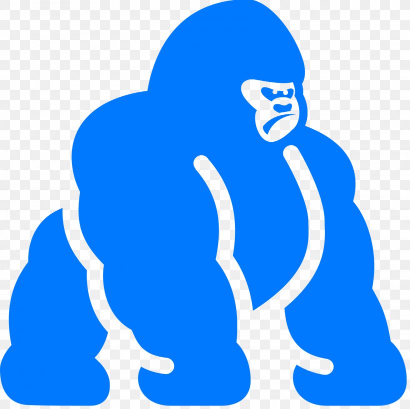 Gorilla Clip Art, PNG, 1600x1600px, Gorilla, Blue, Harambe, Human Behavior, Organism Download Free