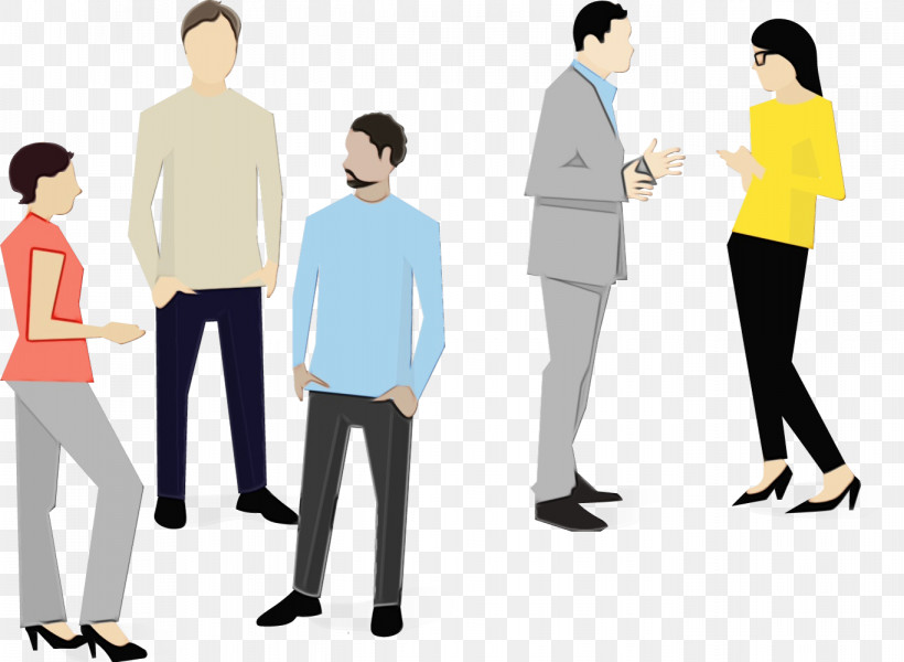 People Standing Social Group Job Conversation, PNG, 1366x1000px, Watercolor, Conversation, Employment, Gesture, Job Download Free