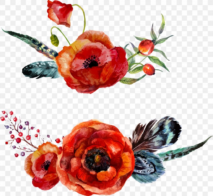Watercolour Flowers Poppy Watercolor Painting, PNG, 4613x4260px, Watercolour Flowers, Art, Artificial Flower, Common Poppy, Cut Flowers Download Free