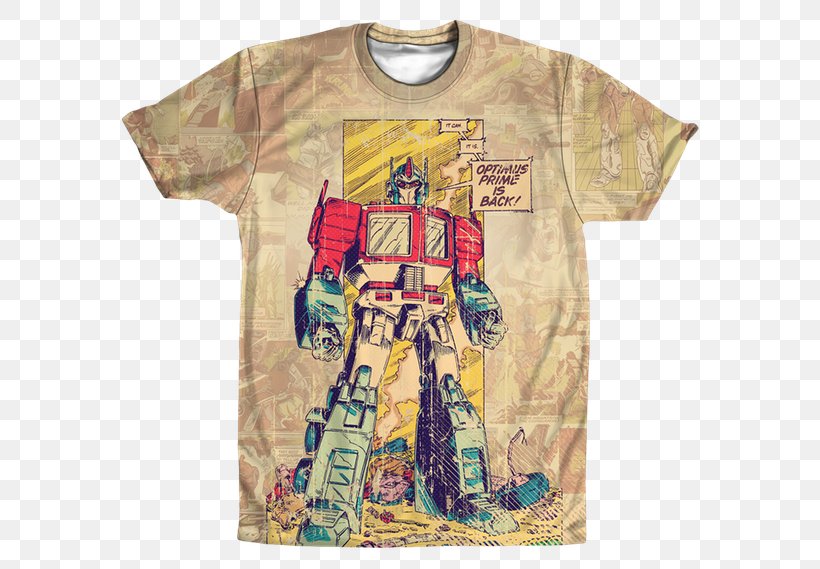 T-shirt Comic Book Sleeve Transformers, PNG, 600x569px, Tshirt, Book, Character, Clothing, Comic Book Download Free