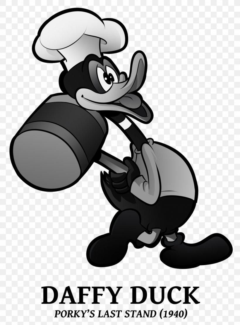 Daffy Duck Porky Pig Looney Tunes Drawing, PNG, 1024x1388px, Daffy Duck, Animated Cartoon, Art, Black And White, Cartoon Download Free