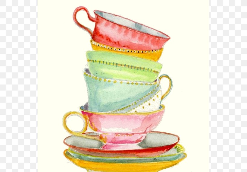 Watercolor Painting Tea Coffee Art, PNG, 570x570px, Watercolor Painting, Art, Artist, Ceramic, Coffee Download Free