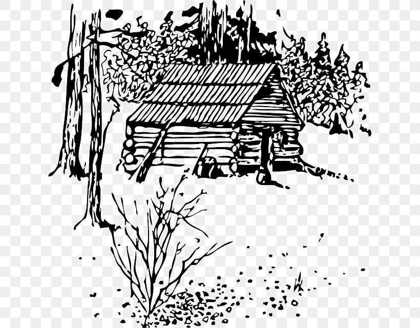 Cottage Log Cabin Clip Art, PNG, 631x640px, Cottage, Area, Art, Artwork, Black Download Free