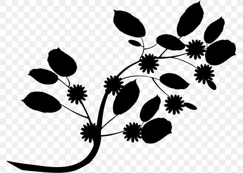 Twig Leaf Flower Clip Art, PNG, 776x584px, Twig, Black And White, Branch, Drawing, Flora Download Free