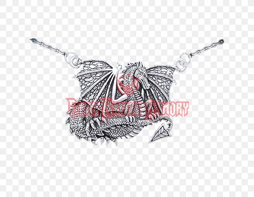 Charms & Pendants Dragon Legendary Creature Necklace Fantasy, PNG, 638x638px, Charms Pendants, Black And White, Celtic Knot, Chain, Dragon Download Free