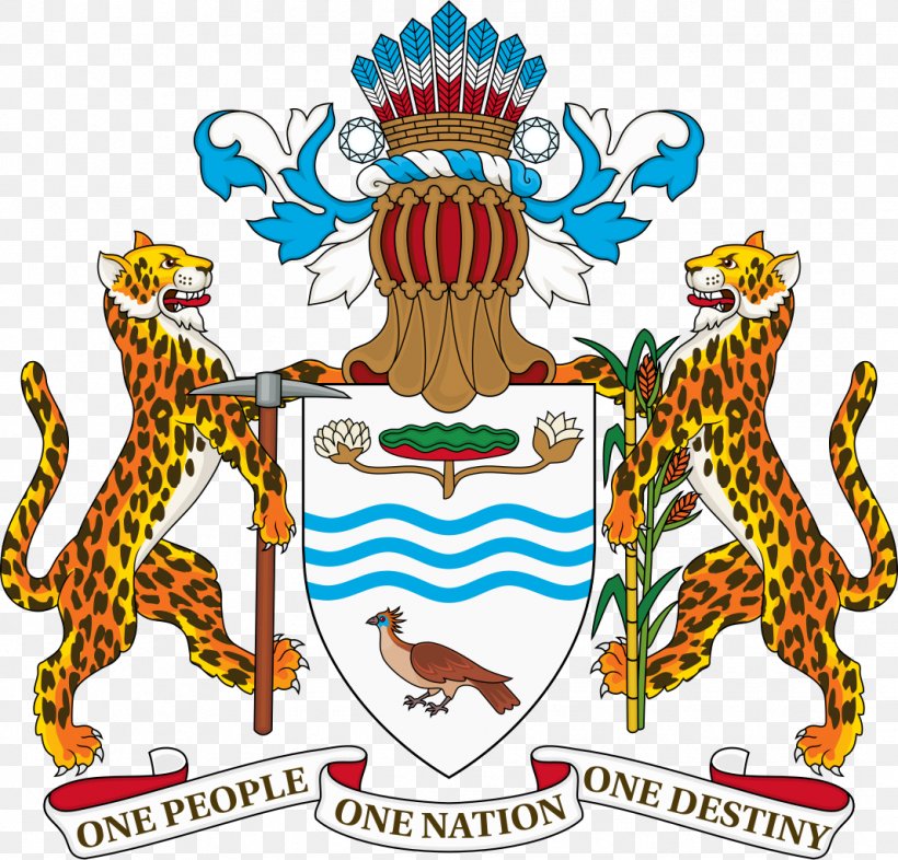 Coat Of Arms Of Guyana Flag Of Guyana National Coat Of Arms, PNG, 1067x1024px, Guyana, Artwork, Coat Of Arms, Coat Of Arms Of Barbados, Coat Of Arms Of Guyana Download Free
