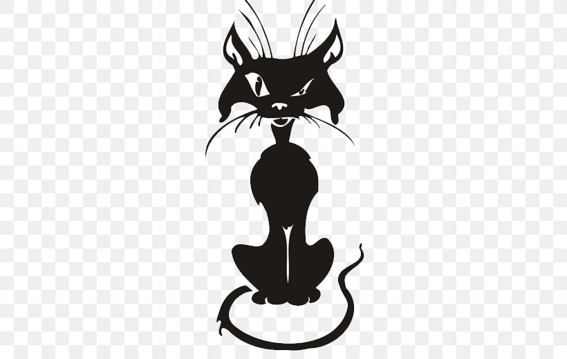 The Black Cat Kitten T-shirt Cougar, PNG, 520x520px, Black Cat, Black, Black And White, Carnivoran, Cat Download Free